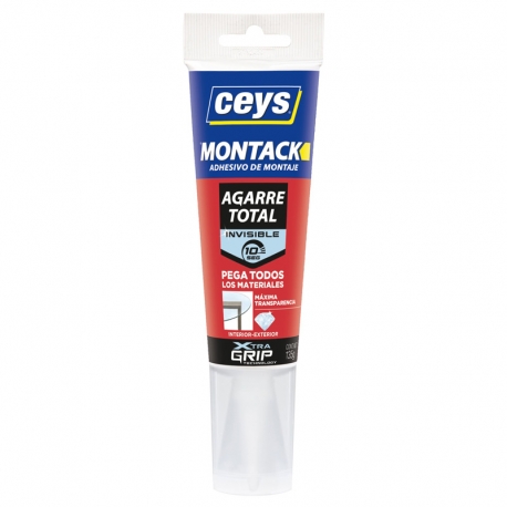 Adhesivo montaje ceys montack agarre total 135gr invisible