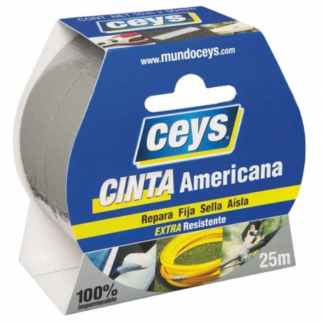 Cinta americana ceys extra resistente 25mx50mm plata