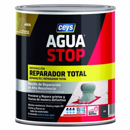 Impermeabilizante ceys aquastop reparador total 1kg gris