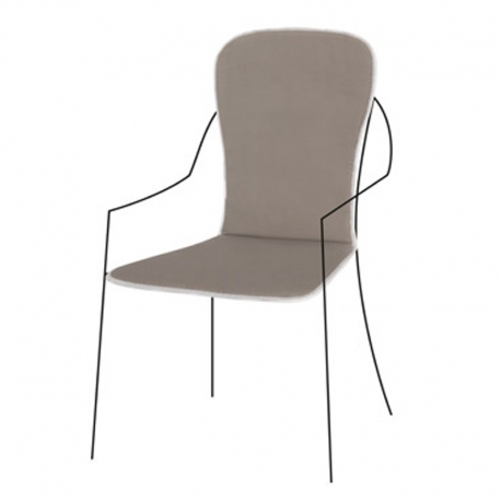 Cojin asiento con respaldo algodon-poliester alba 88x41cm taupe