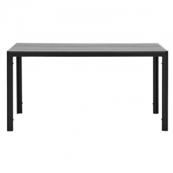 Mesa aluminio madera polywood negra-gris 150x90cm