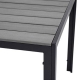 Mesa aluminio madera polywood negra-gris 150x90cm