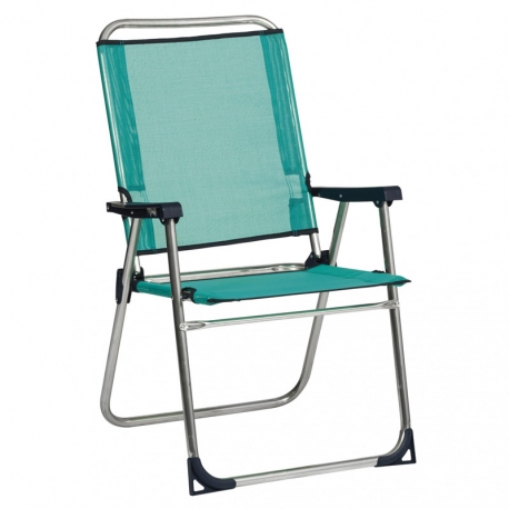 Silla playa fibreline alco respaldo alto 88x57x27 turquesa