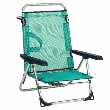 Silla playa fibreline alco multiposicion 72x60x15cm turquesa