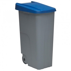 Contenedor basura denox eco gris 110l tapa azul