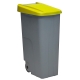 Contenedor basura denox eco gris 110l tapa amarillo