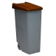 Contenedor basura denox eco gris 110l tapa marron