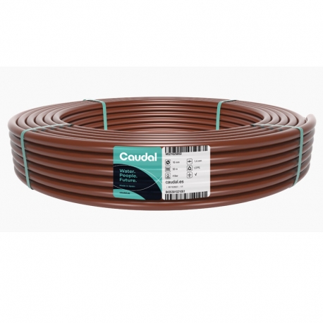 Tuberia pe bd goteo caudal 4 bares 16 mm 50 metros marron