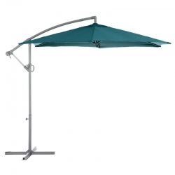 Parasol aluminio excentrico azul verdoso 3x2,5m