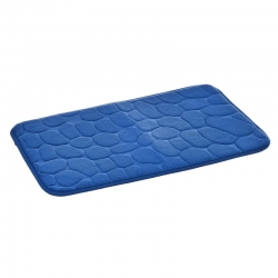 Alfombra baño mat stones microfibra 60x40cm azul