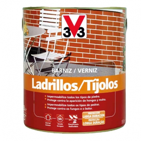 Barniz exterior ladrillos v33 larga duracion 2,5l incoloro mate