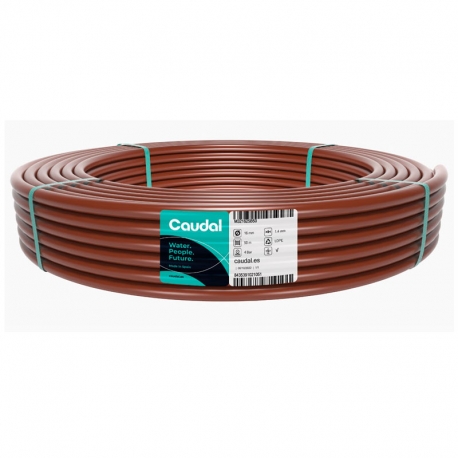 Tuberia pe bd goteo caudal 4 bares 16 mm 25 metros marron