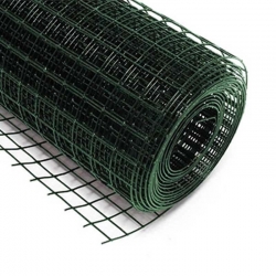Malla electrosoldada nivel galvanizada 1x5m 13x13x0,65mm pvc verde