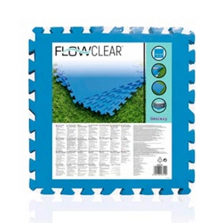 Protector suelo piscina bestway desmontables azul 50x50cm 9 piezas