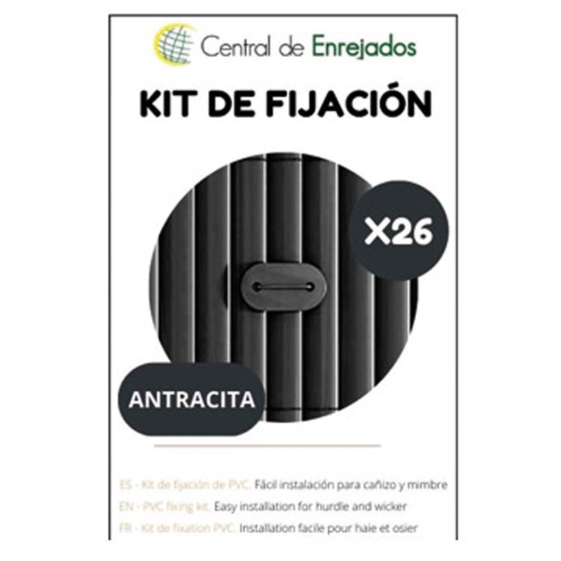 ⇒ Kit fijacion cañizo mimbre enrejados antracita 26 unidades ▷ Precio. ▷  Comprar con los Mejores Precios. Ofertas online