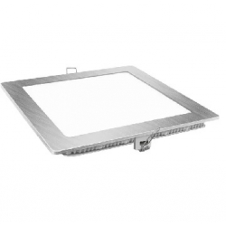 Downlight led cuadrado 18w luz calida plata