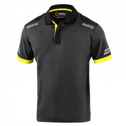 Polo manga corta sparco tech gris-amarillo fluor talla l