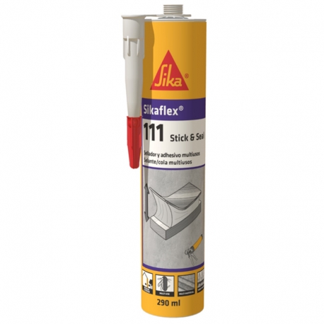 Adhesivo montaje sellador sika sikaflex111 stick and seal 290ml negro