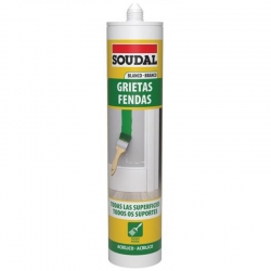 Sellador acrilico soudal grietas 290ml blanco