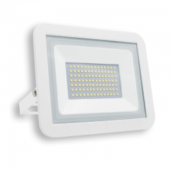 Proyector led plano matel blanco 50w luz fria 6400k 5000 lumens