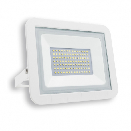 Proyector led plano matel blanco 50w luz fria 6400k 5000 lumens