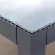 Mesa aluminio cristal silver rectangular 150x90cm