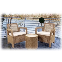 Silla de jardin keter bali resina rattan blanco