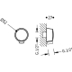 Codo adaptador tres toma pared para flexo 1.34.757