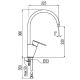 Monomando lex-tres fregadero vertical cromo 360 x 225 mm