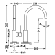 Monomando cocina tres exclusive cuadro vertical caño curvo cromo 130497