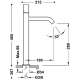 Monomando lavabo tres study xxl 405mm acero 26130801ac