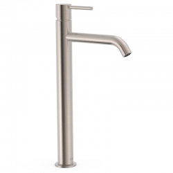 Monomando lavabo tres study alto 385mm acero 26230801ac