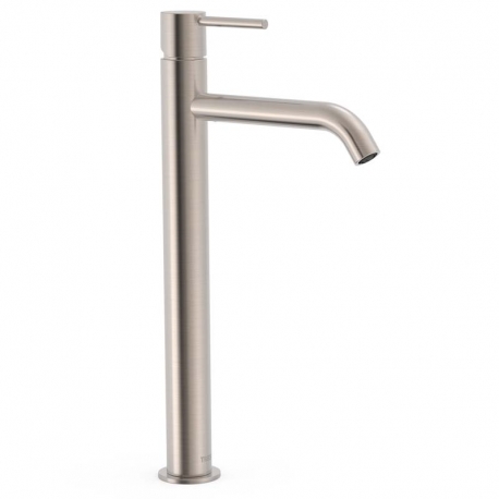 Monomando lavabo tres study alto 385mm acero 26230801ac