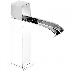 Monomando lavabo tres exclusive cuadro volante caÑo cascada libre blanco 006.110.02.bl