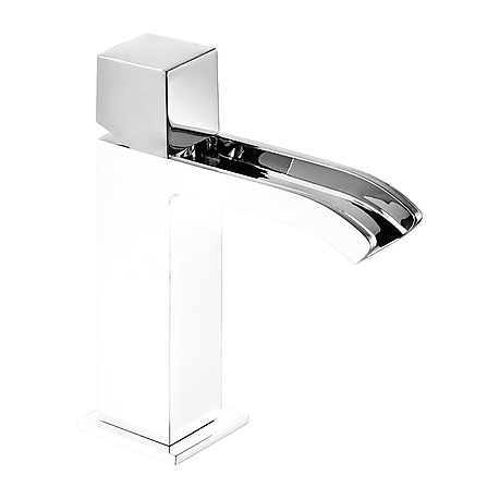 Monomando lavabo tres exclusive cuadro volante caÑo cascada libre blanco 006.110.02.bl