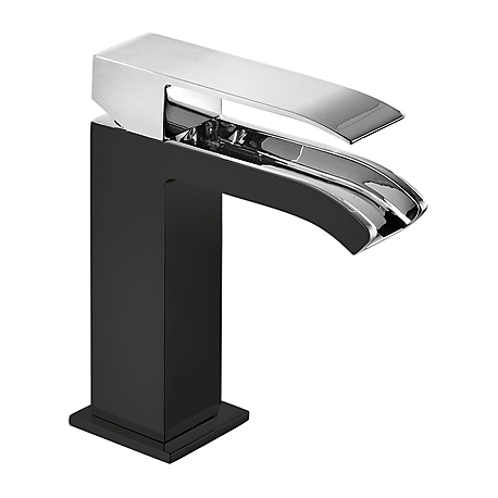 Monomando lavabo tres exclusive cuadro maneta caÑo cascada libre negro 006.110.01.ne