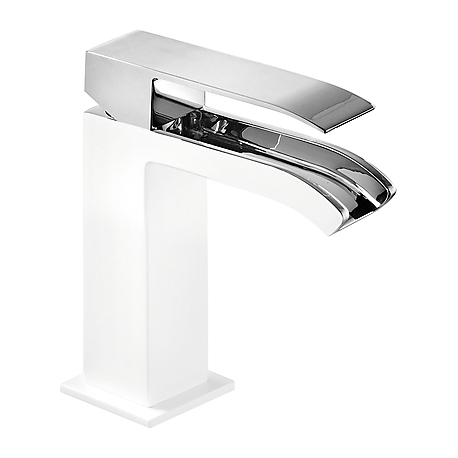 Monomando lavabo tres exclusive cuadro maneta caÑo cascada libre blanco 006.110.01.bl