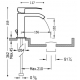 Monomando lavabo tres cuadro caÑo cascada maneta 159 mm 006.101.01d con desagÜe automatico