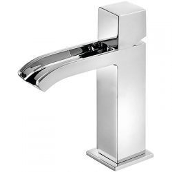 Monomando lavabo tres cuadro caÑo cascada libre volante 006.110.02d con desagÜe automatico