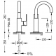 Monomando lavabo tres cuadro curvo maneta 262 mm 1.06.605