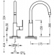 Monomando lavabo tres exclusive loft caño curvo 324 mm acero 20020505ac