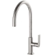 Monomando lavabo tres exclusive loft caño curvo 418 mm acero 20020506ac