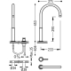 Monomando lavabo repisa tres exclusive study 453 mm acero 261.105.02.ac