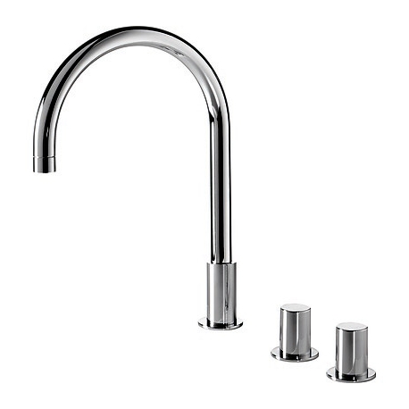 Bimando lavabo de repisa tres exclusive study cromado 373 mm 061.105.01