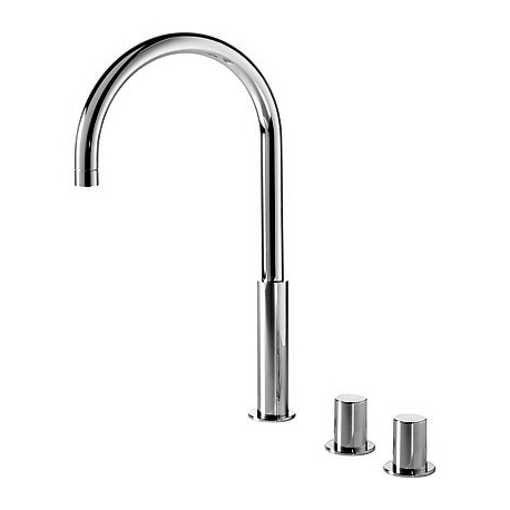 Bimando lavabo de repisa tres exclusive study cromo 453 mm 061.105.02