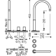 Bimando lavabo de repisa tres exclusive study cromo 453 mm 061.105.02