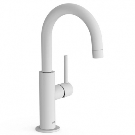 Monomando lavabo tres study maneta lateral 275mm blanco mate 26290403bm