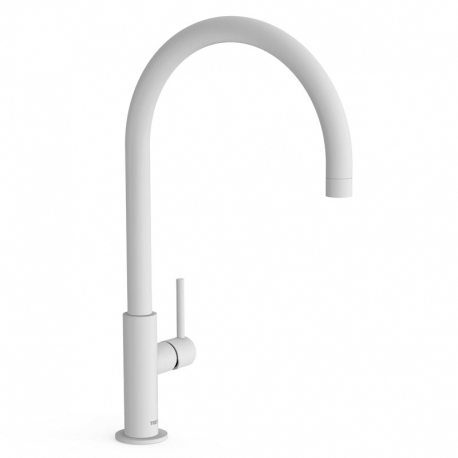 Monomando lavabo tres study maneta lateral xxl 418mm blanco mate 26290401bm