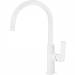 Monomando lavabo tres exclusive loft colors caño curvo 324mm blanco mate 20020505bm