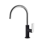 Monomando lavabo tres exclusive loft colors caño curvo 324mm negro 20020505ne